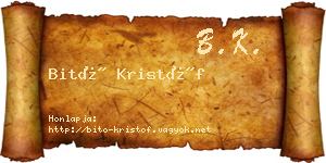 Bitó Kristóf névjegykártya