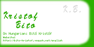 kristof bito business card