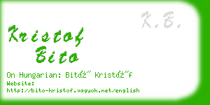 kristof bito business card